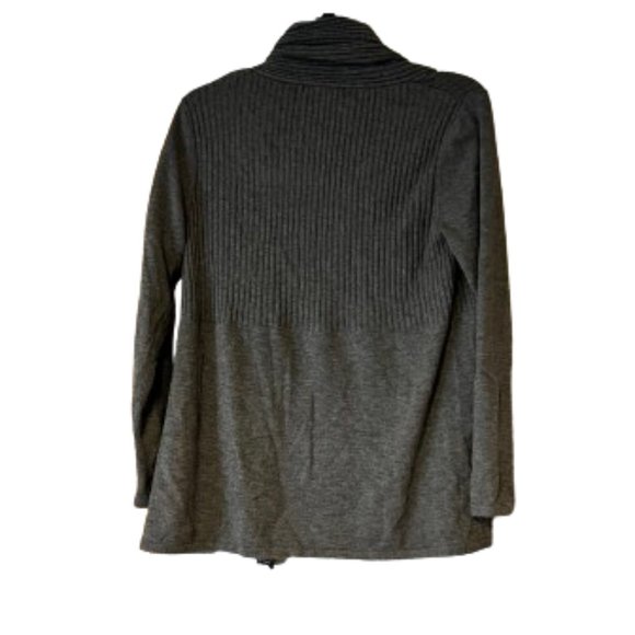 August Silk Gray Open Front Sweater - Medium - Picture 2 of 3